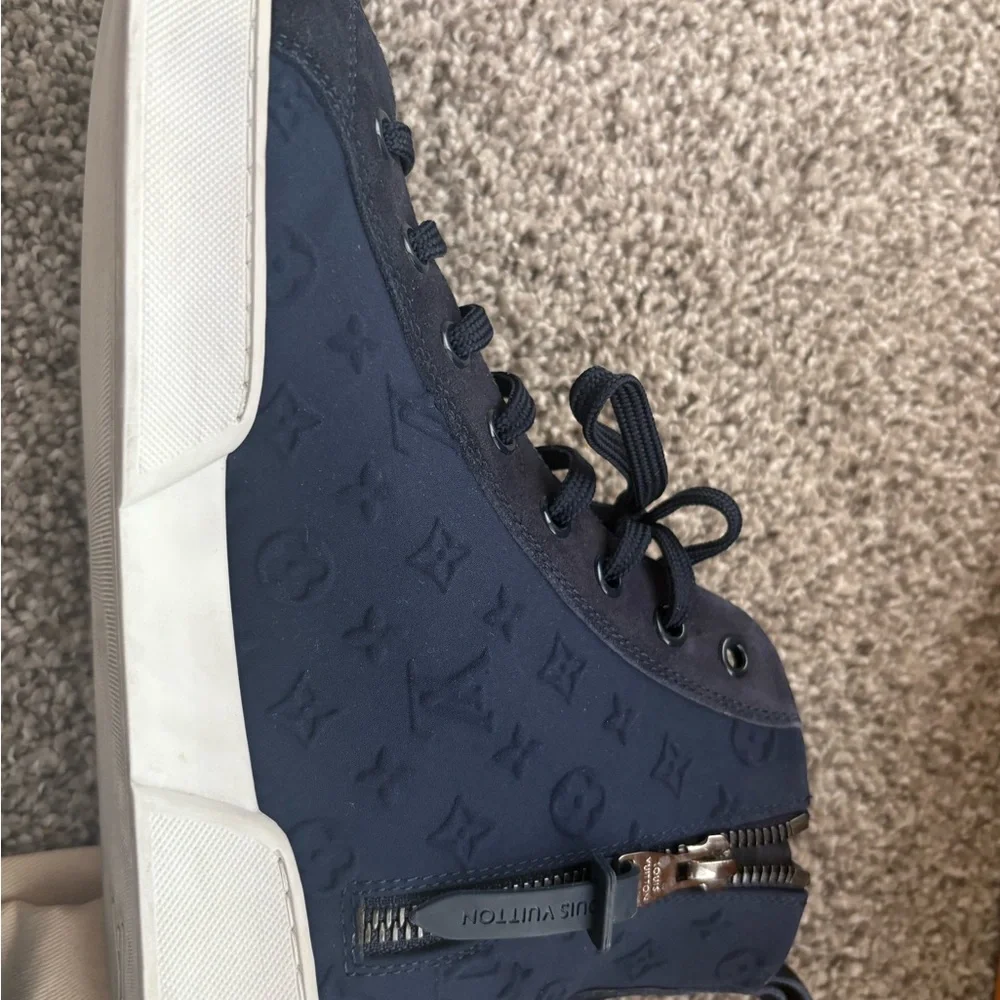 Louis Vuitton Dark Blue High-Top Sneakers sz6 - Picture 3 of 5
